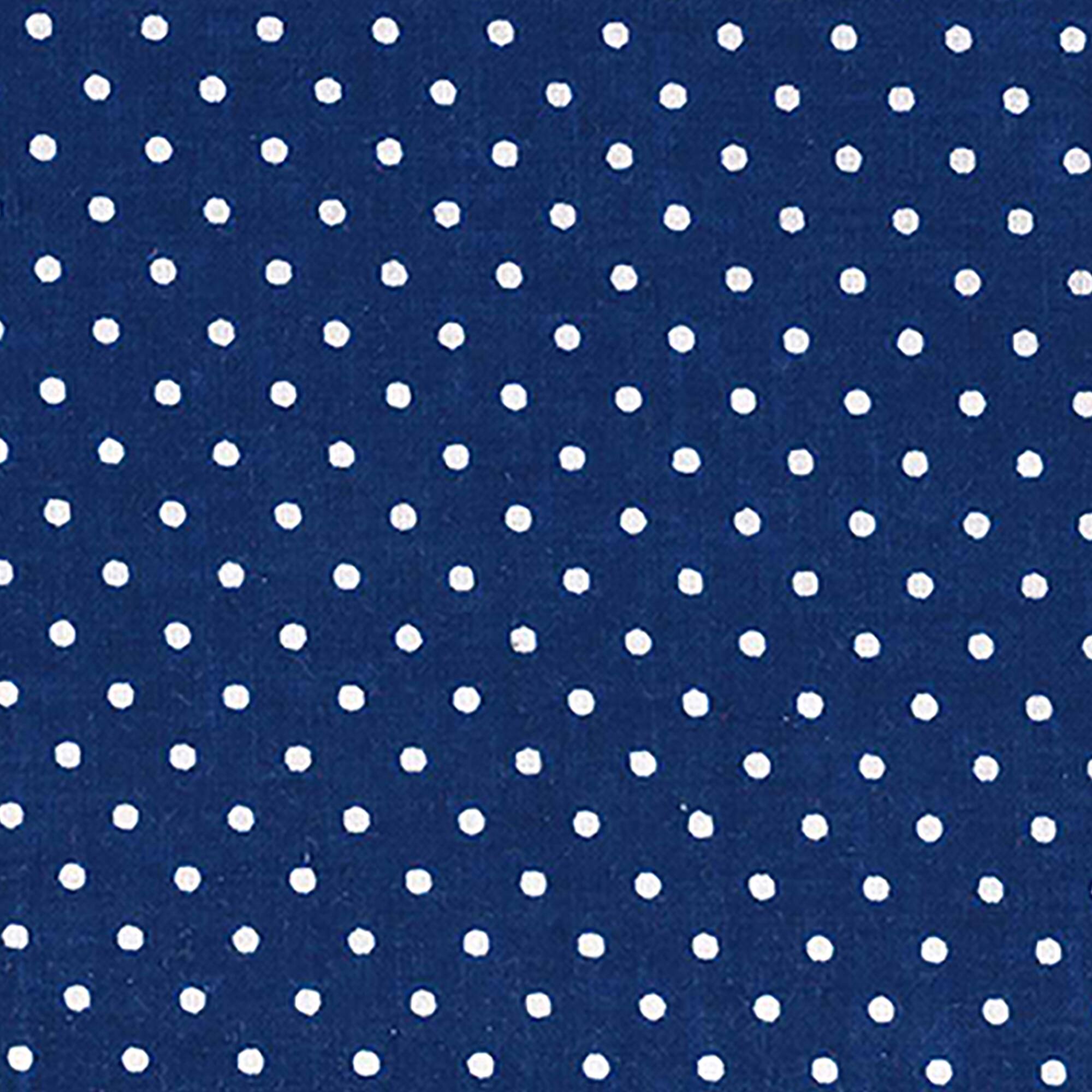 Fabric Traditions Navy Polka Dot Cotton Fabric